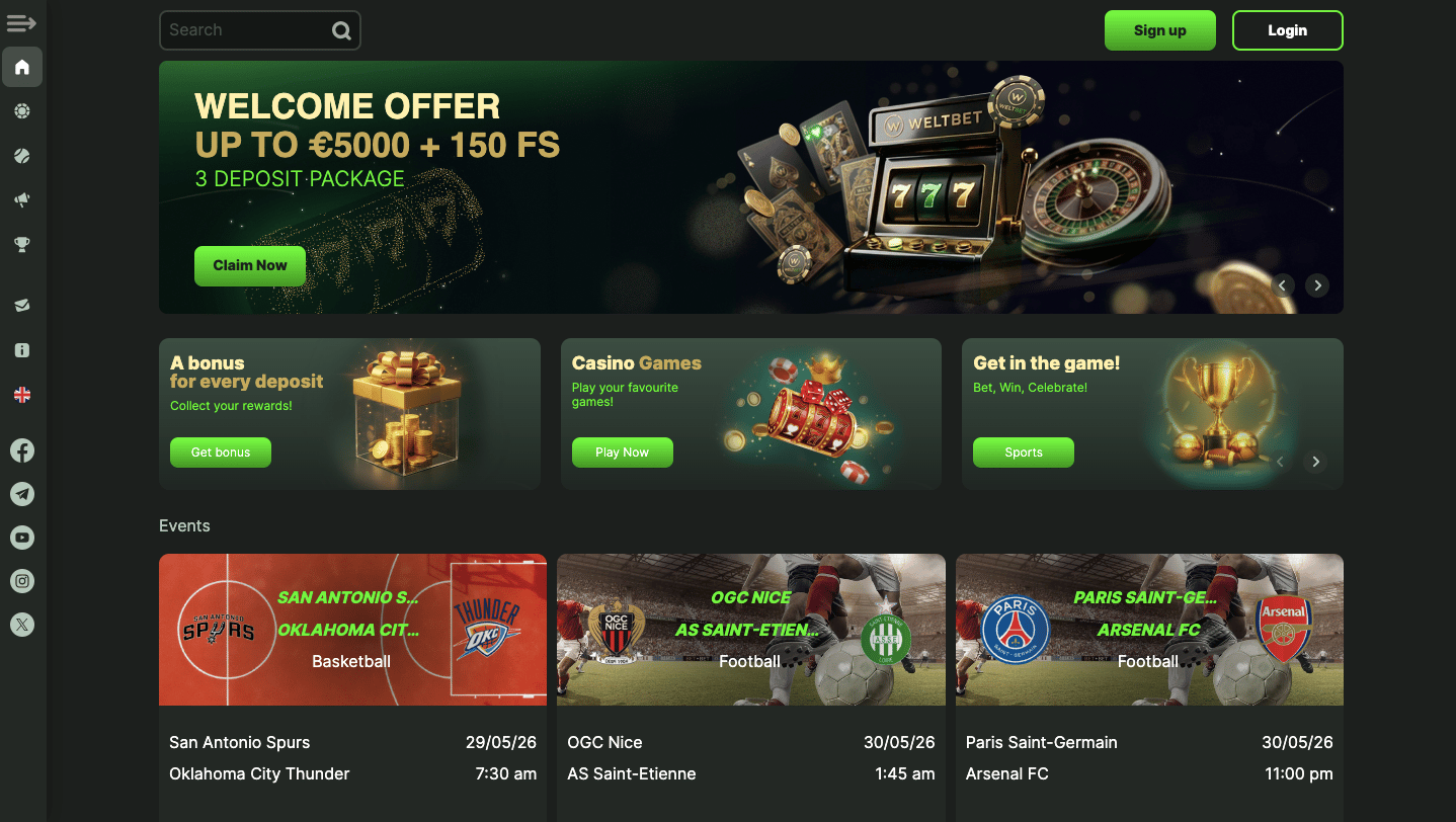 WeltBet Homepage